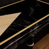 French console in lacquered faux marble wood