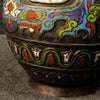 Pair of oriental metal vases from 20th century