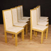 8 lacquered and painted Italian chairs from 20th century