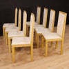 8 lacquered and painted Italian chairs from 20th century