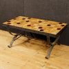 French Design signed coffee table with top in ceramic and glass