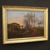 Antique painting countryside landscape from 19th century
