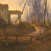 Antique painting countryside landscape from 19th century