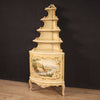Italian lacquered, gilded and painted corner cupboard from 20th century