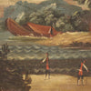 Antique Italian painting seascape oil on canvas from the 18th century