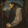 Antique Italian painting Saint Francis from 18th century