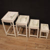 Four French lacquered and painted coffee tables