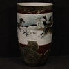 Chinese painted ceramic vase with horses