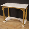 Italian lacquered and gilded console with faux marble top