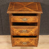Inlaid wooden bedside table in Louis XVI style