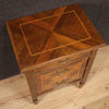 Inlaid wooden bedside table in Louis XVI style