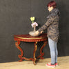 Italian lacquered and painted demi lune console table