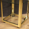 Design coffee table in golden metal from the 80s